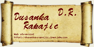 Dušanka Rapajić vizit kartica